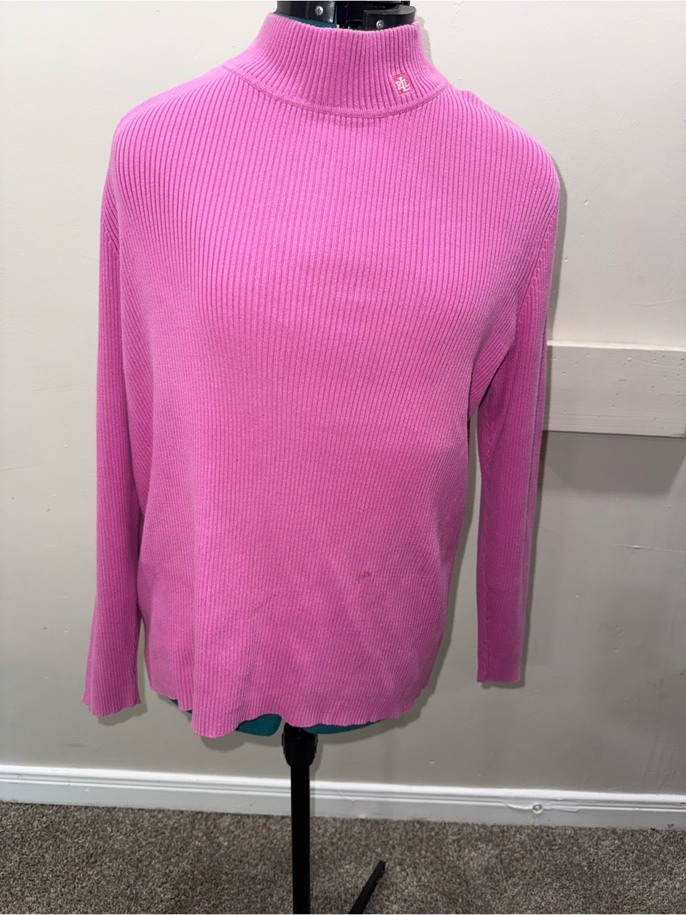 Ralph Lauren Pink Ribbed Turtleneck Sweater